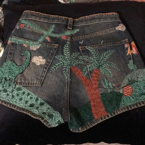 NEw Saint Laurent embroidered denim shorts - Picture 7 of 8